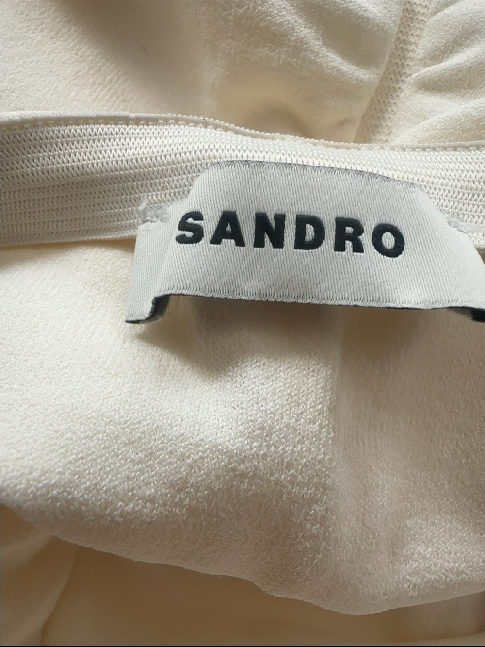 New - Sandro Cream Ruched Mini/ midi Skirt with Ruffle Hem